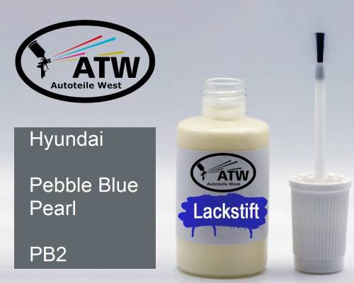 Hyundai, Pebble Blue Pearl, PB2: 20ml Lackstift, von ATW Autoteile West.